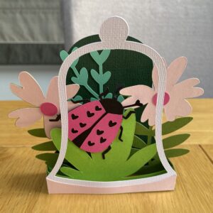 3D Floral Ladybird Bell Jar Card