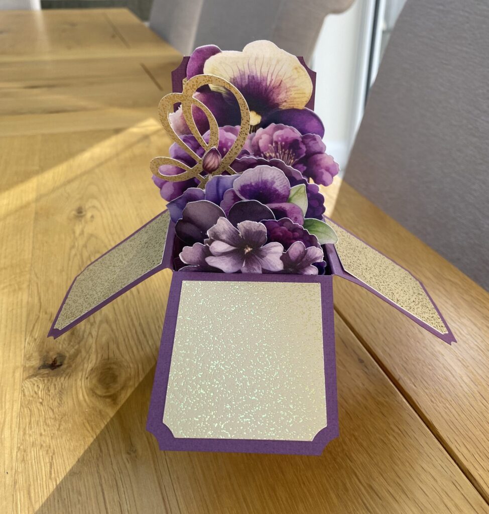 Purple Floral Box Card - By Katie Cards