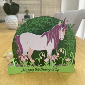 3D Unicorn card