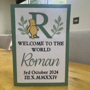 Name and Initial New Baby Card