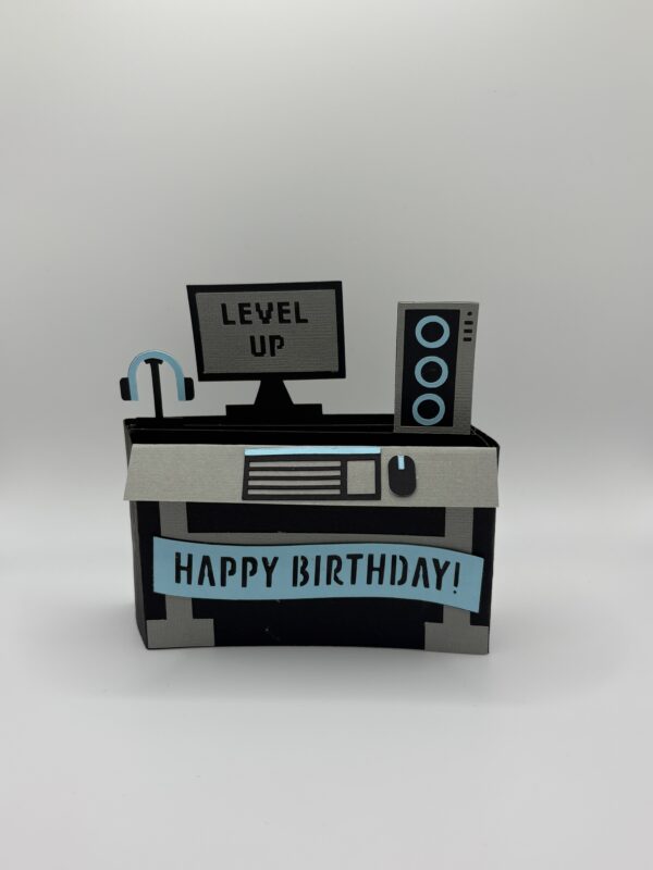 3D Computer Gamer Card - By Katie Cards