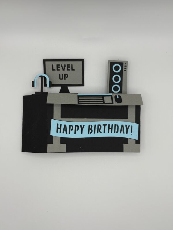3D Computer Gamer Card - By Katie Cards